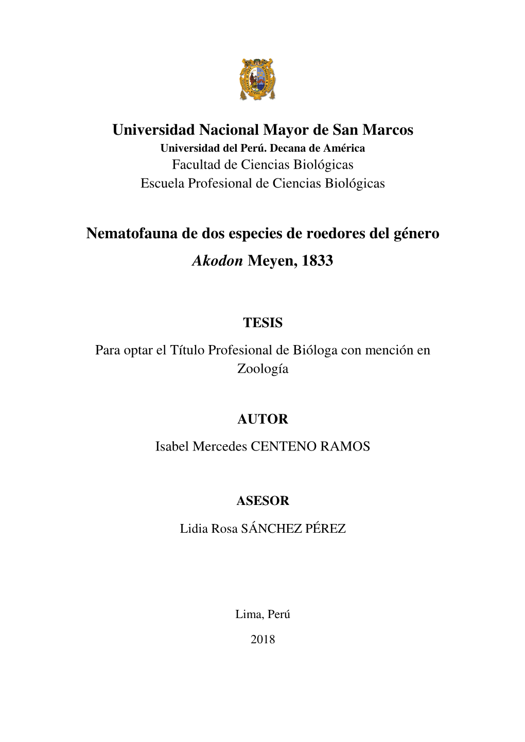 Universidad Nacional Mayor De San Marcos Universidad Del Perú