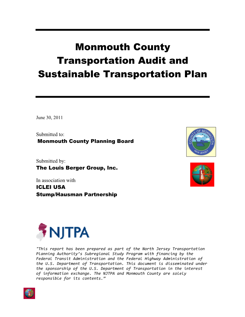 Monmouth County Transportation Audit and Sustainable Transportation Plan