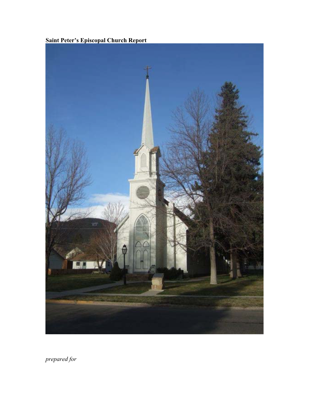 Saint Peters Episcopal Church Report
