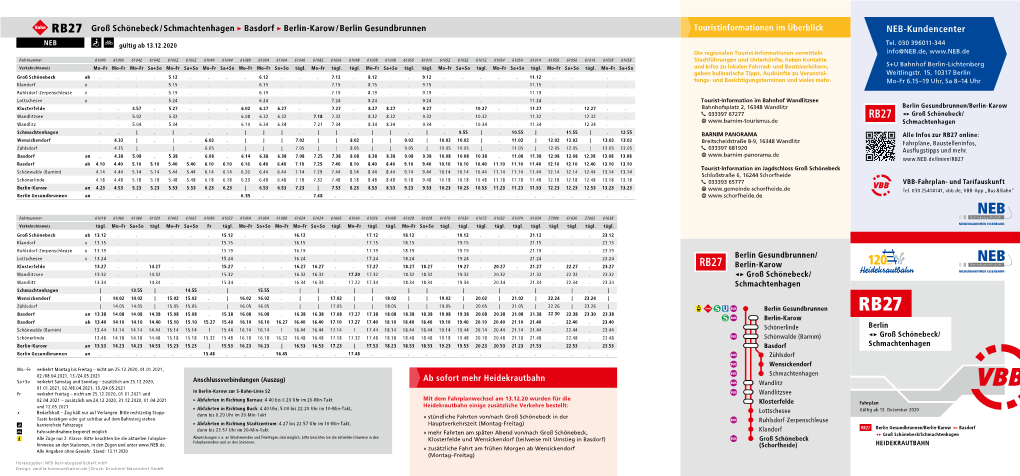 Fahrplan RB27