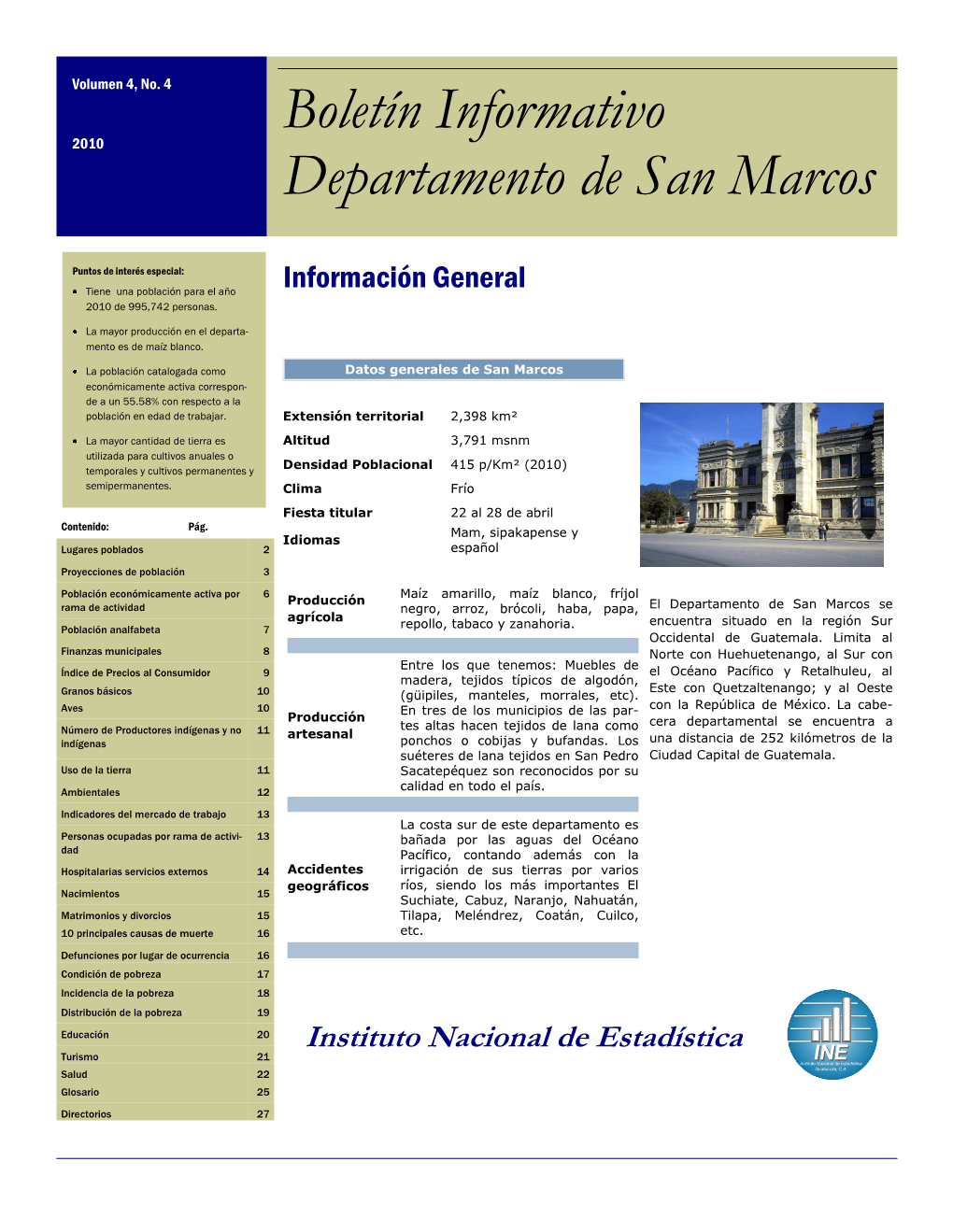 Boletín Informativo Departamento De San Marcos