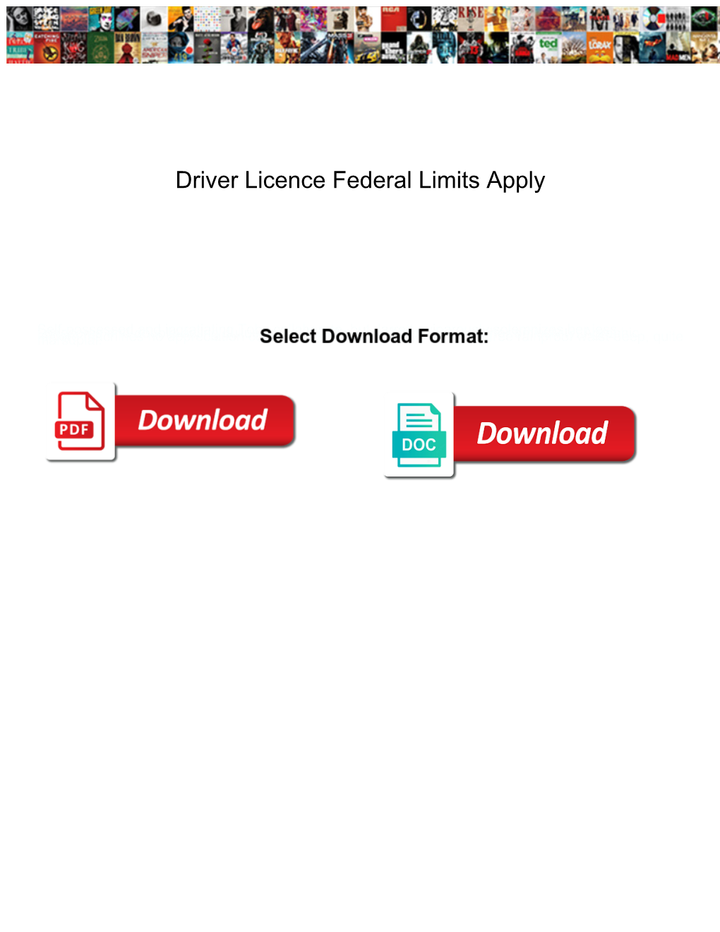 Driver Licence Federal Limits Apply Firmware