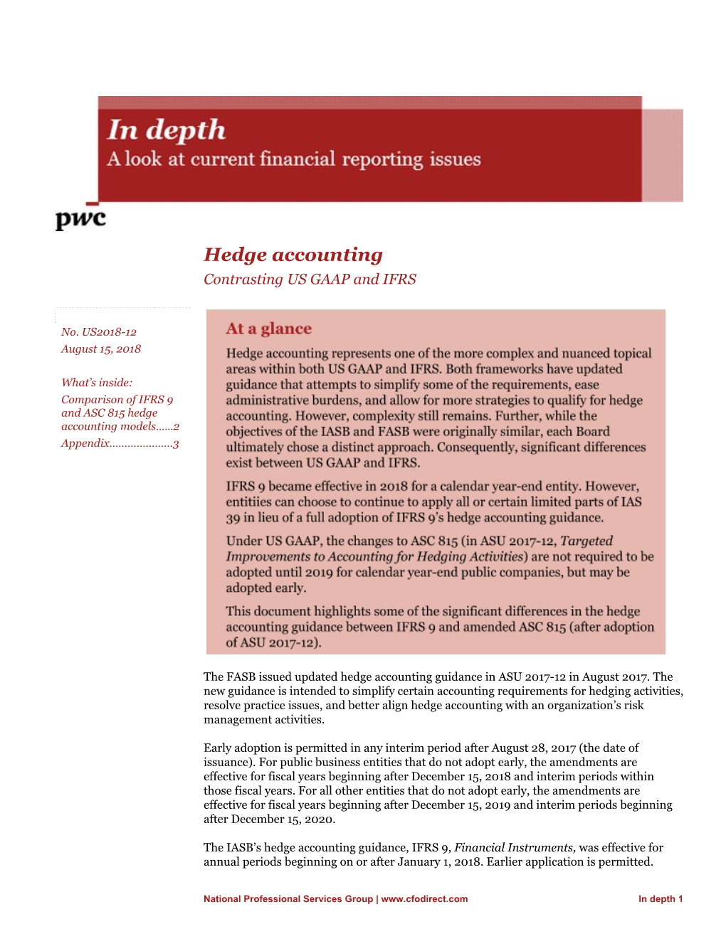 Hedge Accounting Contrasting US GAAP and IFRS