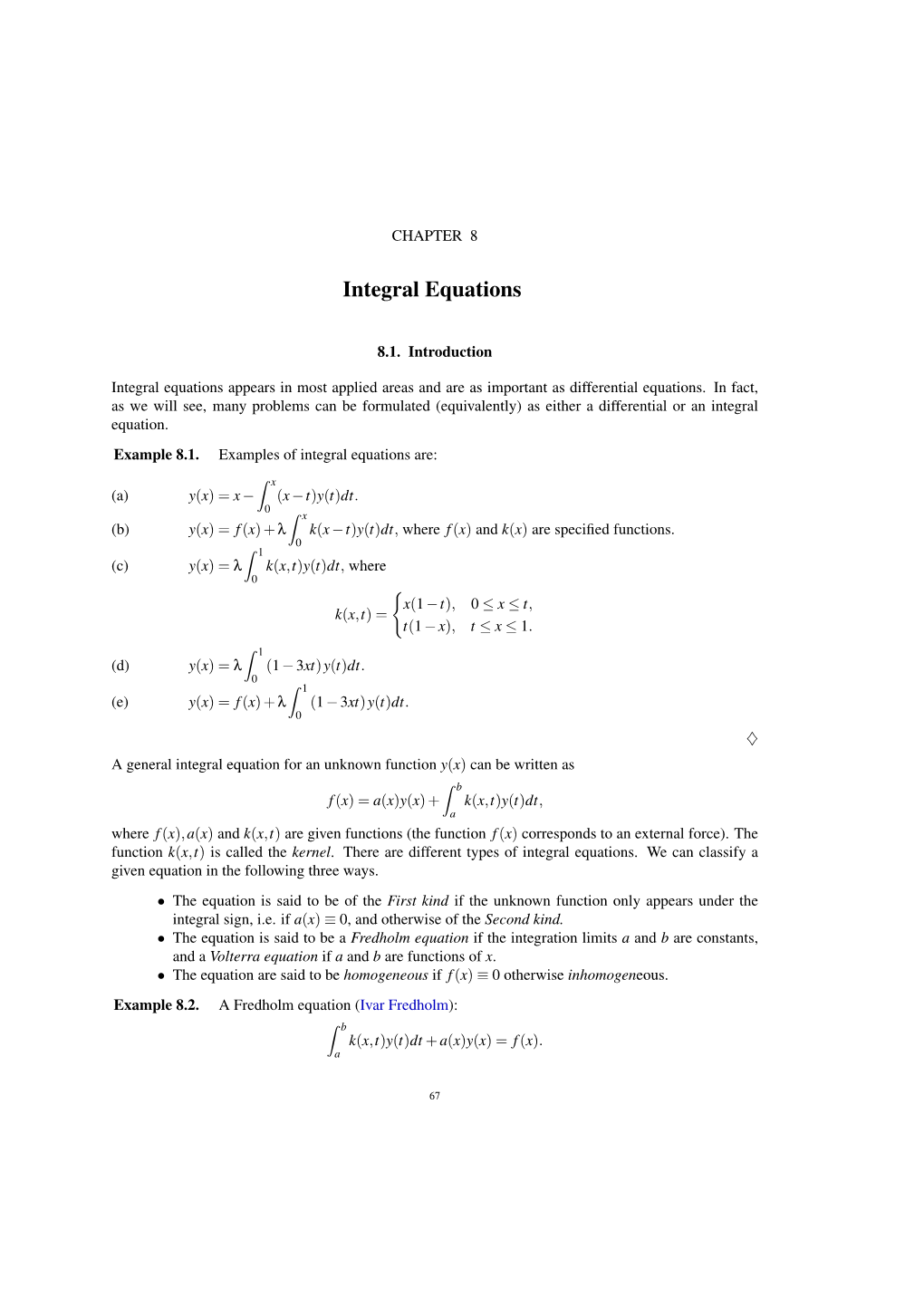 Integral Equations