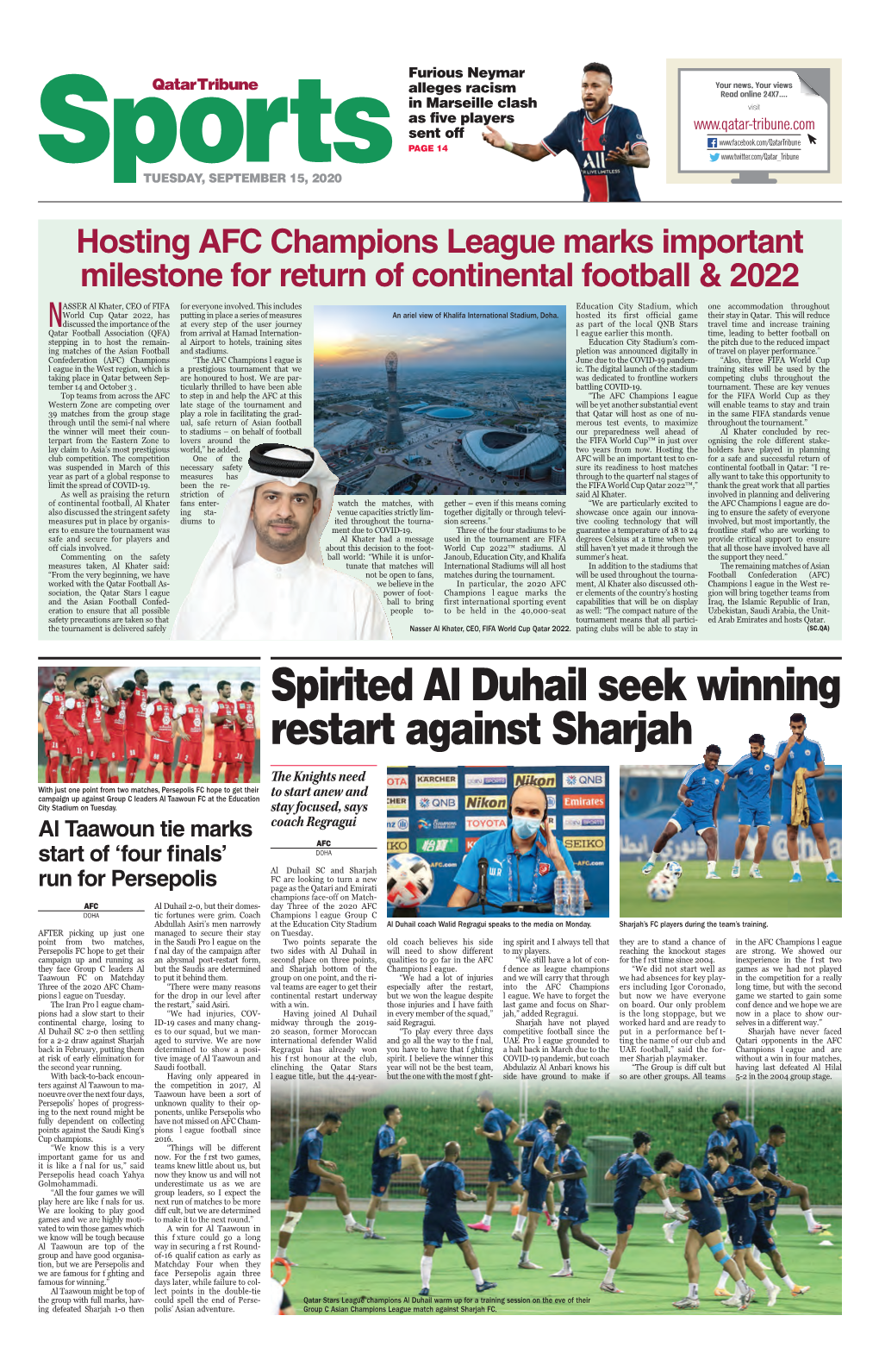 Spirited Al Duhail Seek Winning Restart Against Sharjah