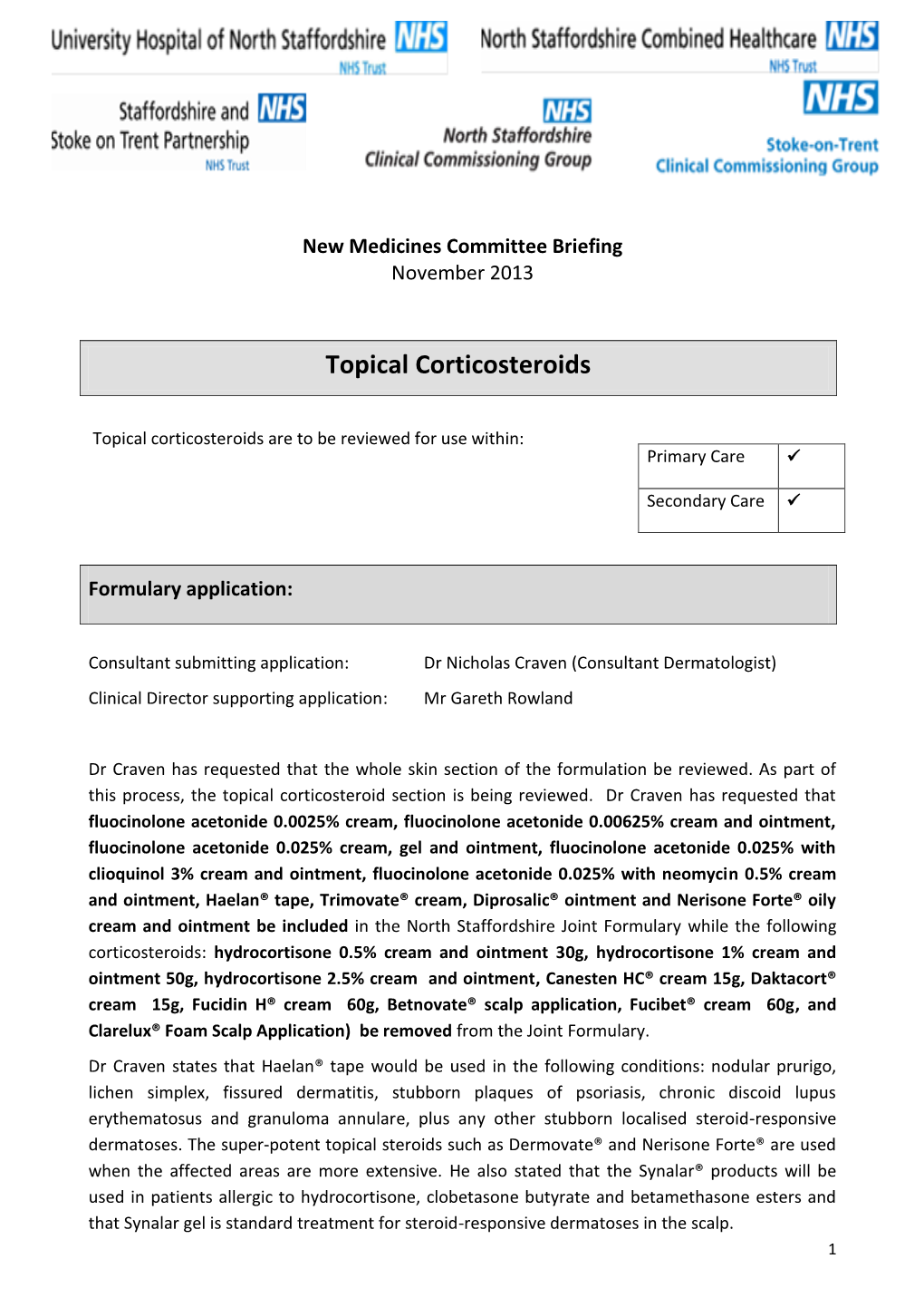 Topical Corticosteroids