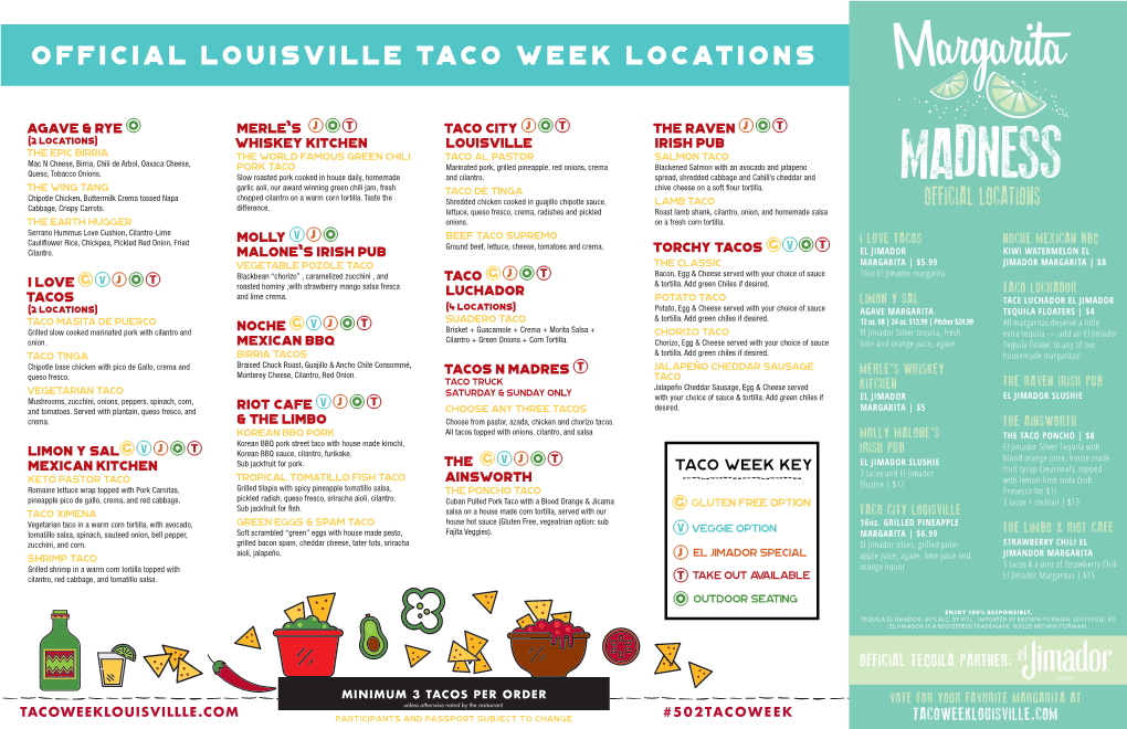 Official Louisville Taco Week Locations