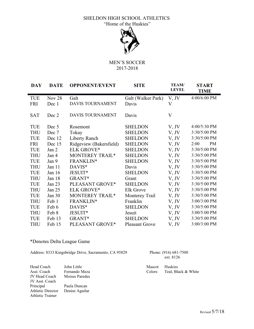 Sheldon High School Athletics