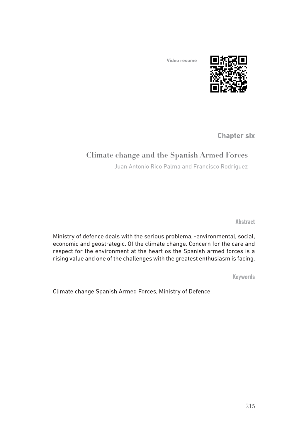 Chapter Six Climate Change and the Spanish Armed Forces