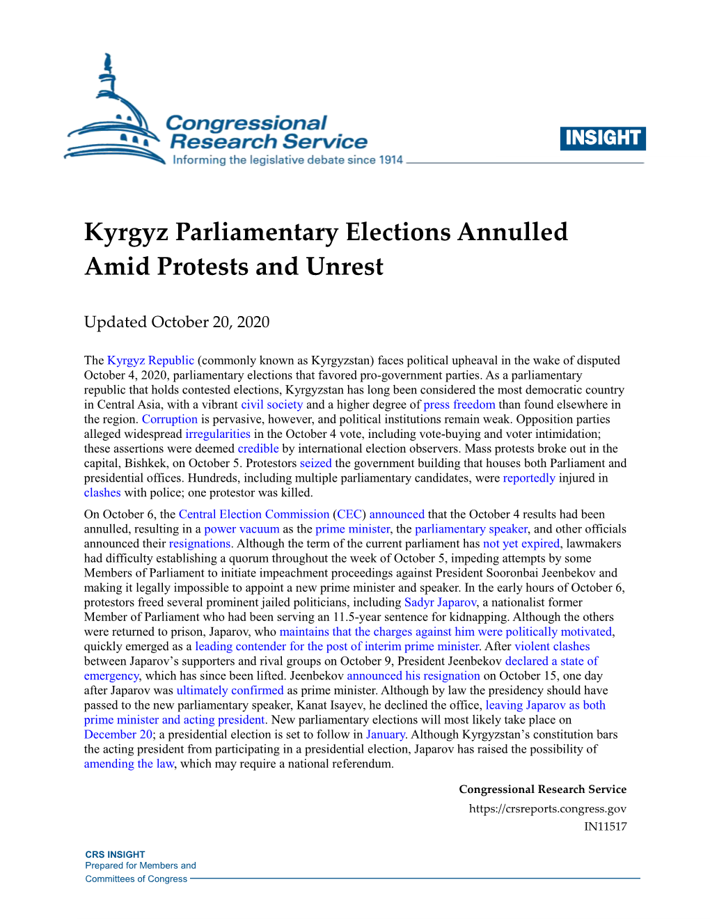 Kyrgyz Parliamentary Elections Annulled Amid Protests and Unrest