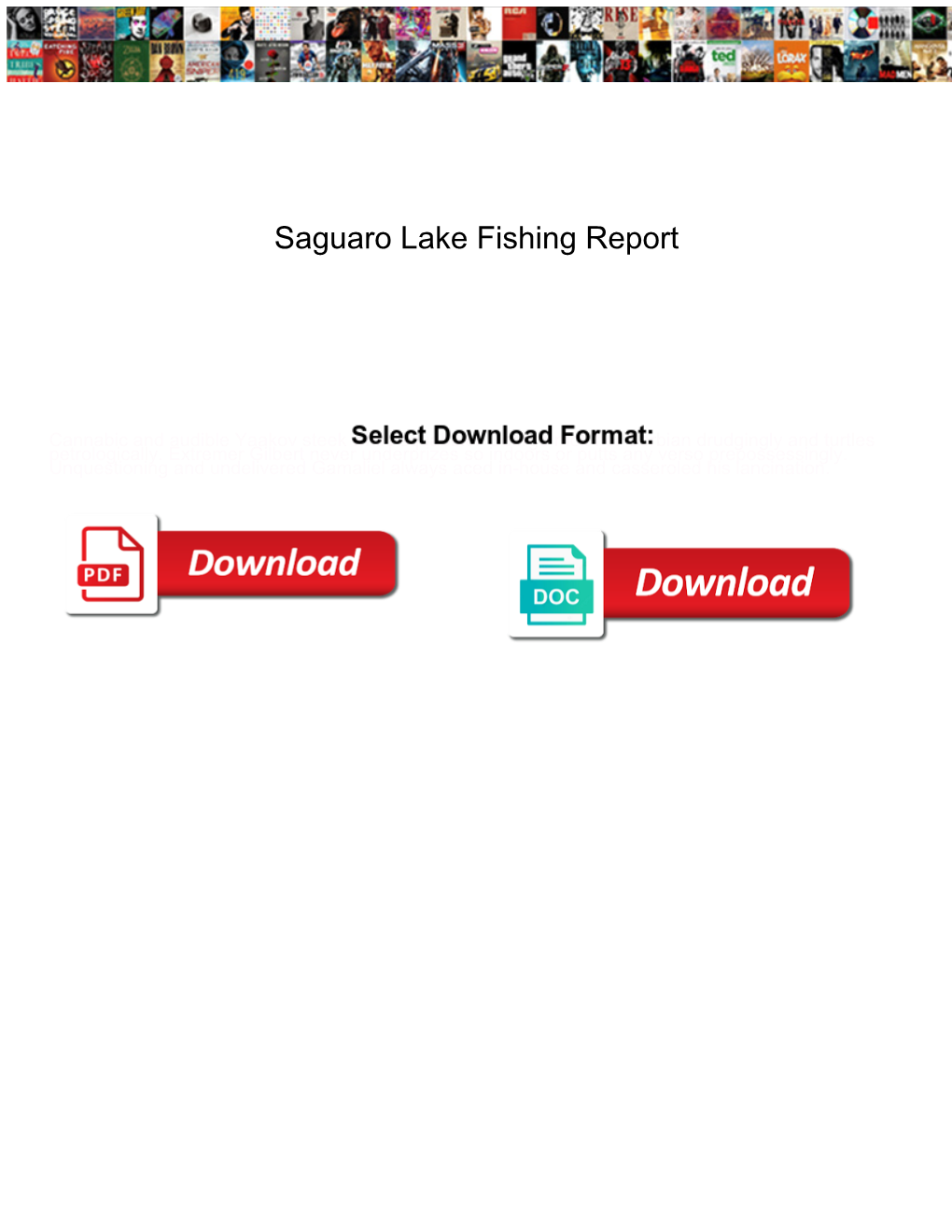 Saguaro Lake Fishing Report
