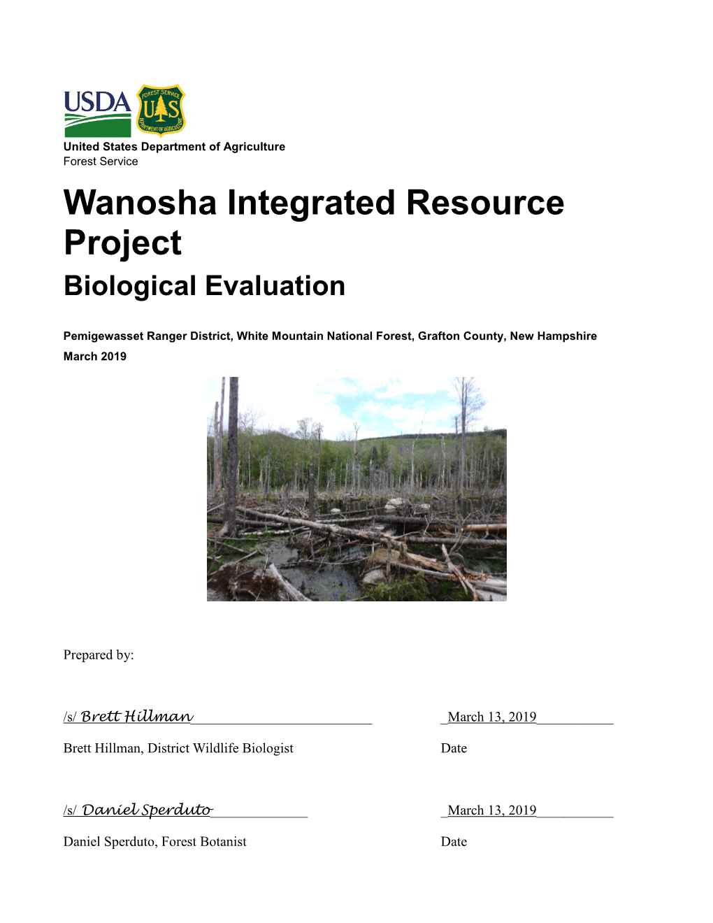 Wanosha IRP Biological Evaluation