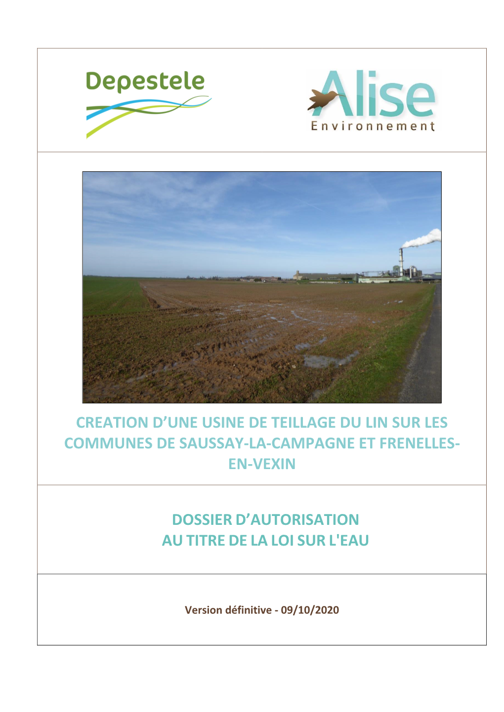 Dossier De Déclaration Au Titre De La Loi Sur L'eau