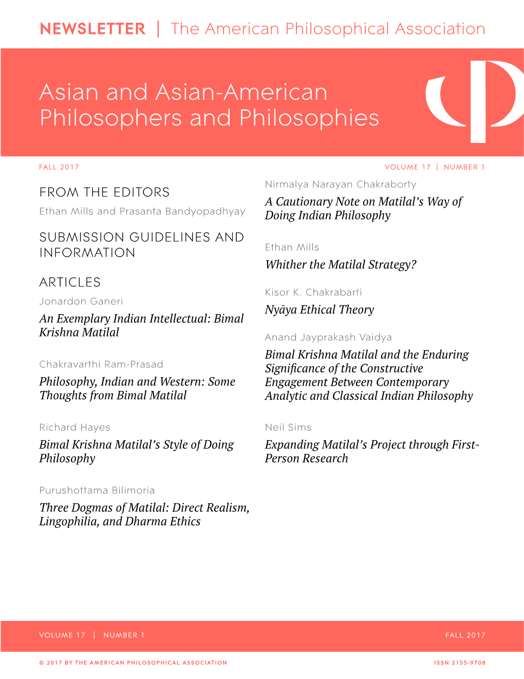 APA NEWSLETTER on Asian and Asian-American Philosophers and Philosophies