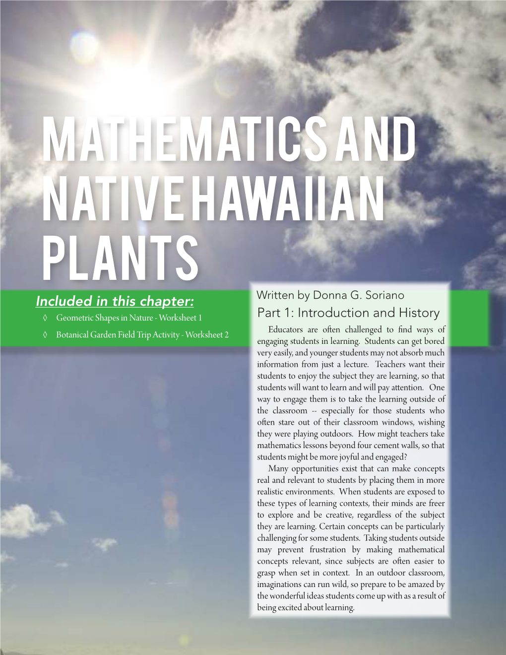 Mathematics and Native Hawaiian Plants Included in This Chapter: Written by Donna G