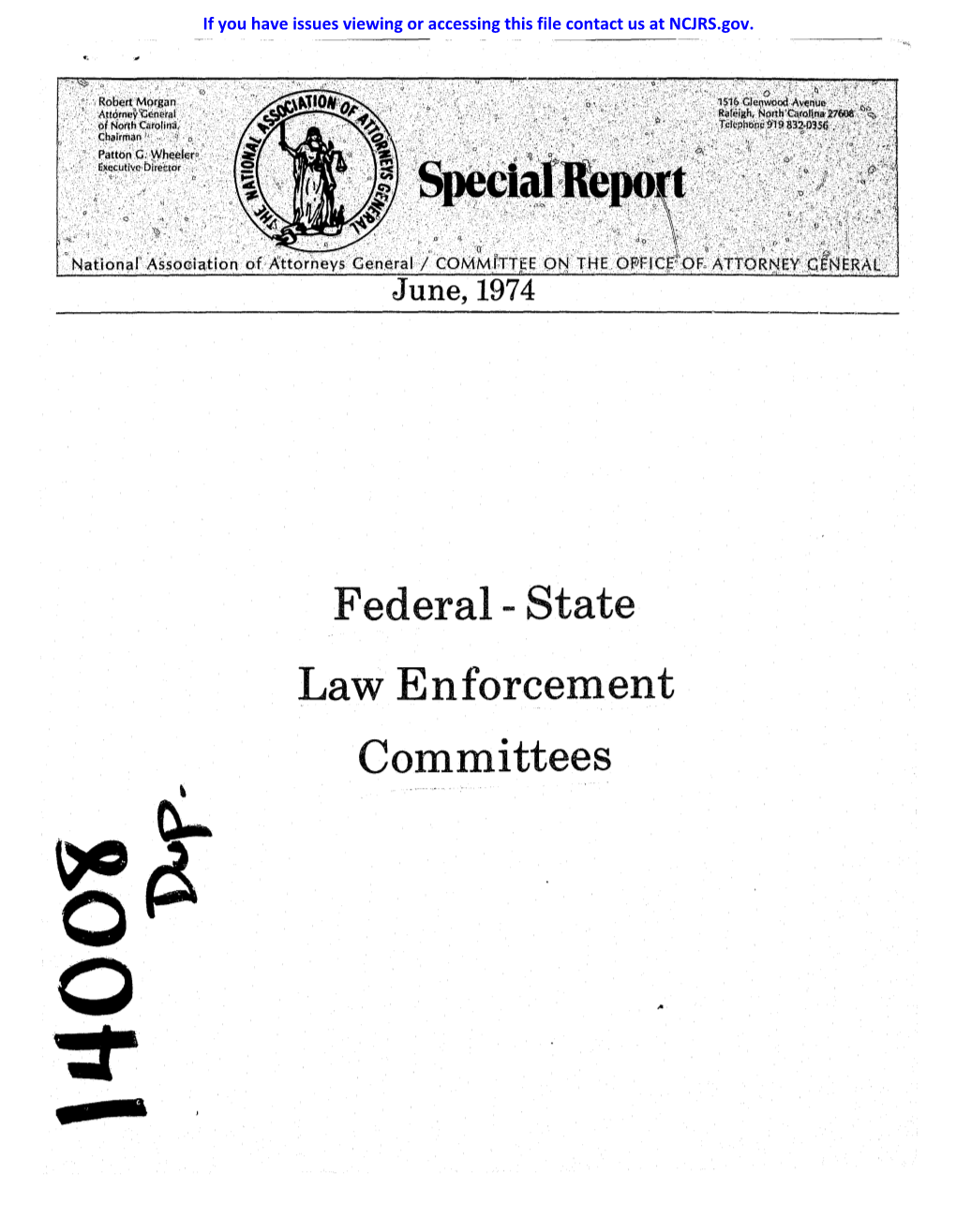 Federal- State Law Enforcement Committees CONTENTS