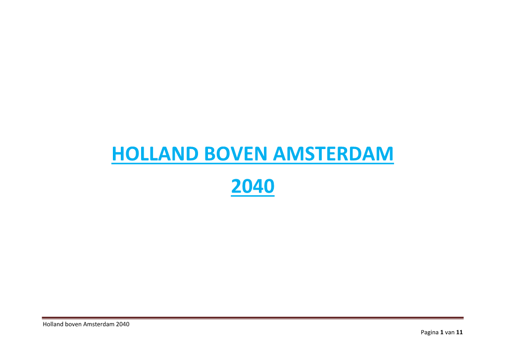 Ambitie Holland Boven Amsterdam 2040.Pdf