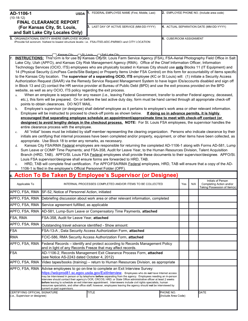 Final Clearance Report