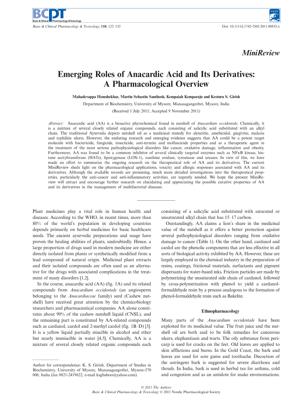 Anacardic Acid Article