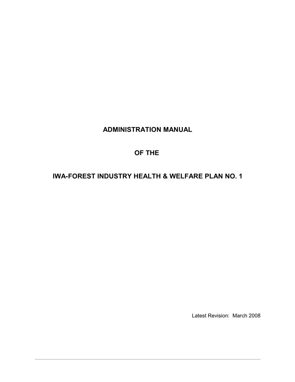 Iw Plan 1 Administration Manual