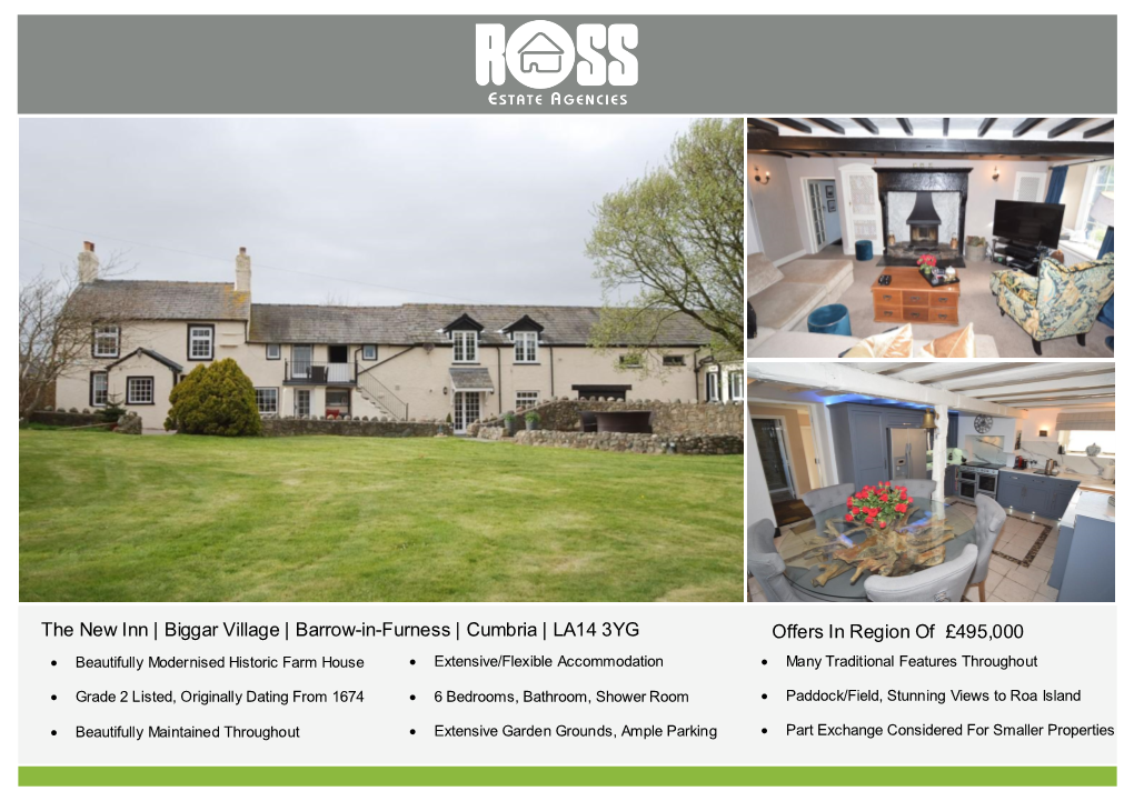 The New Inn | Biggar Village | Barrow-In-Furness | Cumbria | LA14 3YG Offers in Region of £495,000