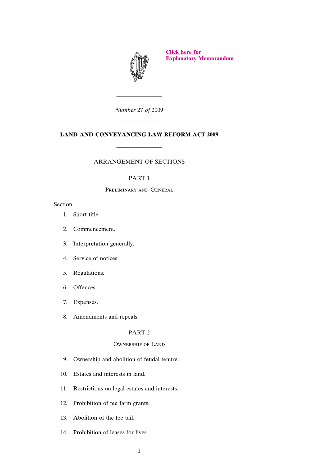 Land and Conveyancing Law Reform Act 2009