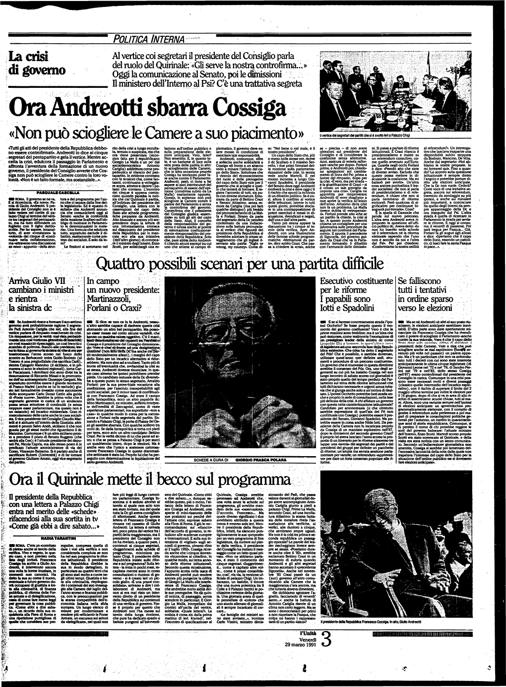 Ora Andreotti Sbarra Cossiga