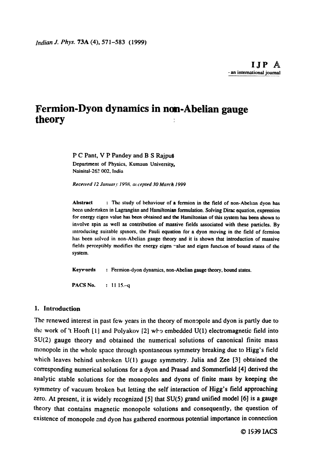 Fermion-Dyon Dynamics in Non-Abelian Gauge Theory