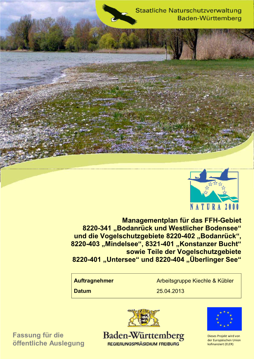 Fassung Für Die Öffentliche Auslegung Managementplan Für Das FFH-Gebiet 8220-341 „Bodanrück Und Westlicher Bodensee“ Un