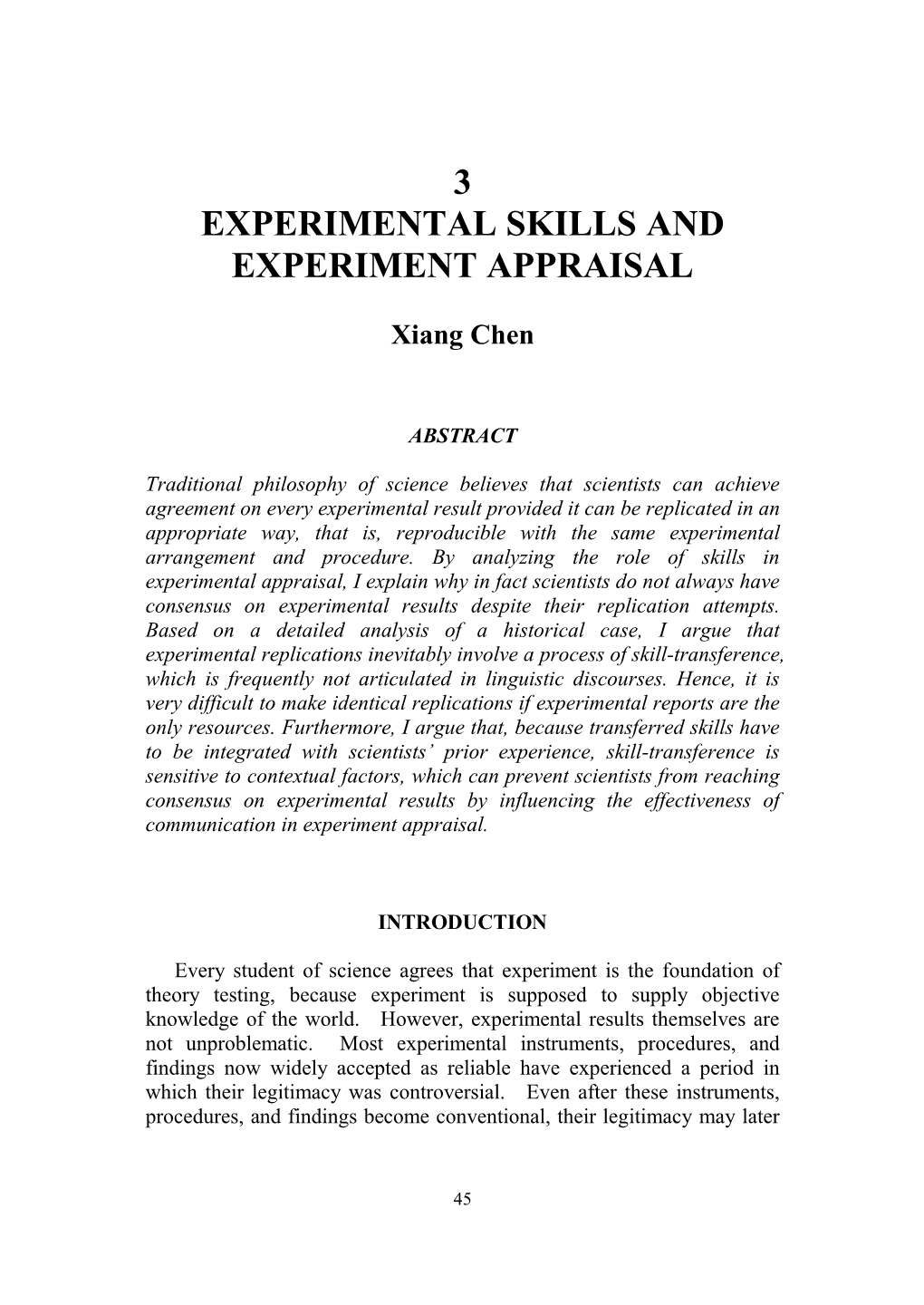 3 Experimental Skills and Experiment Appraisal