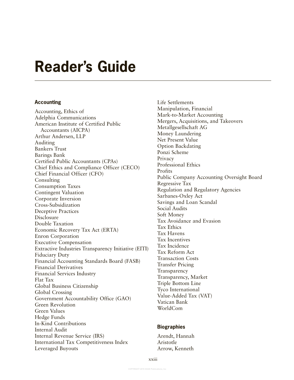 Reader's Guide