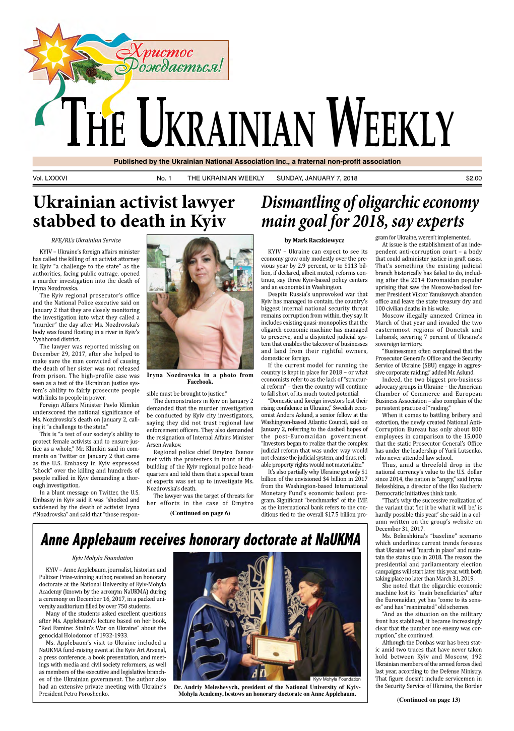 The Ukrainian Weekly, 2018