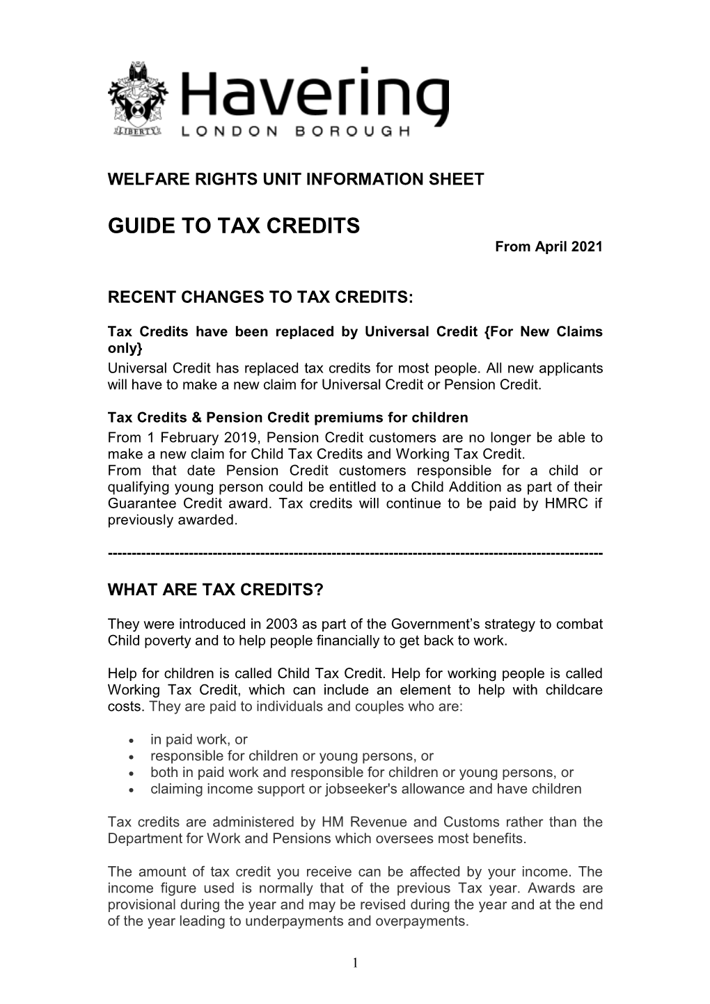 Download Tax Credits