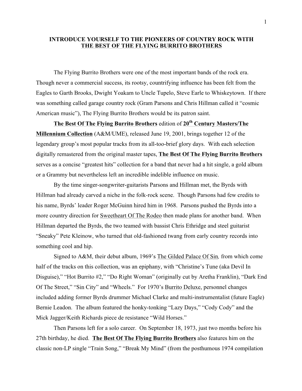 20Th Century Masters Press Release