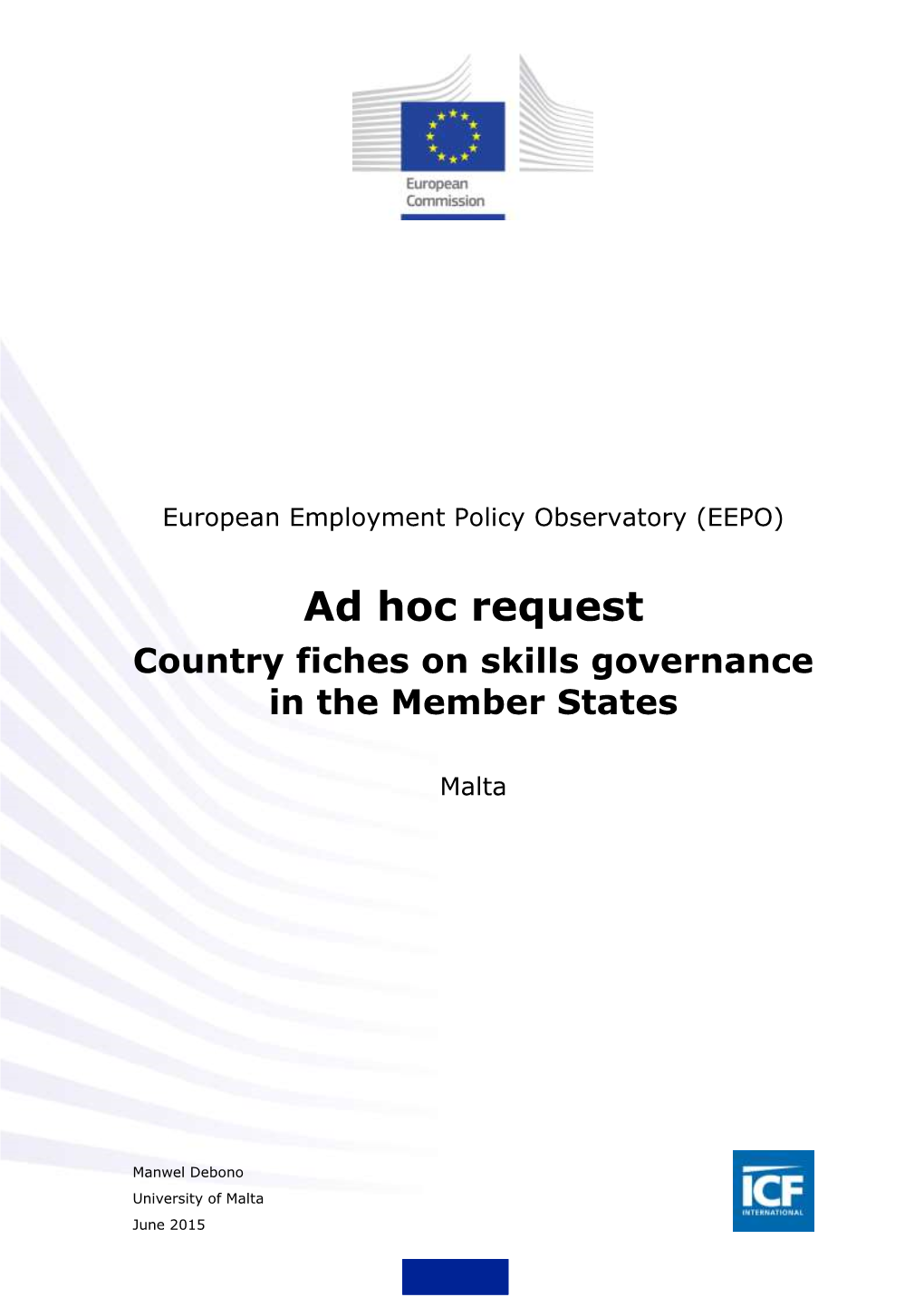 Ad Hoc Request Country Fiches on Skills Governance in the Member States