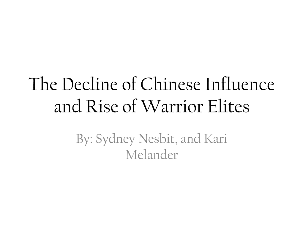 Rise of Japanese Warrior Elites