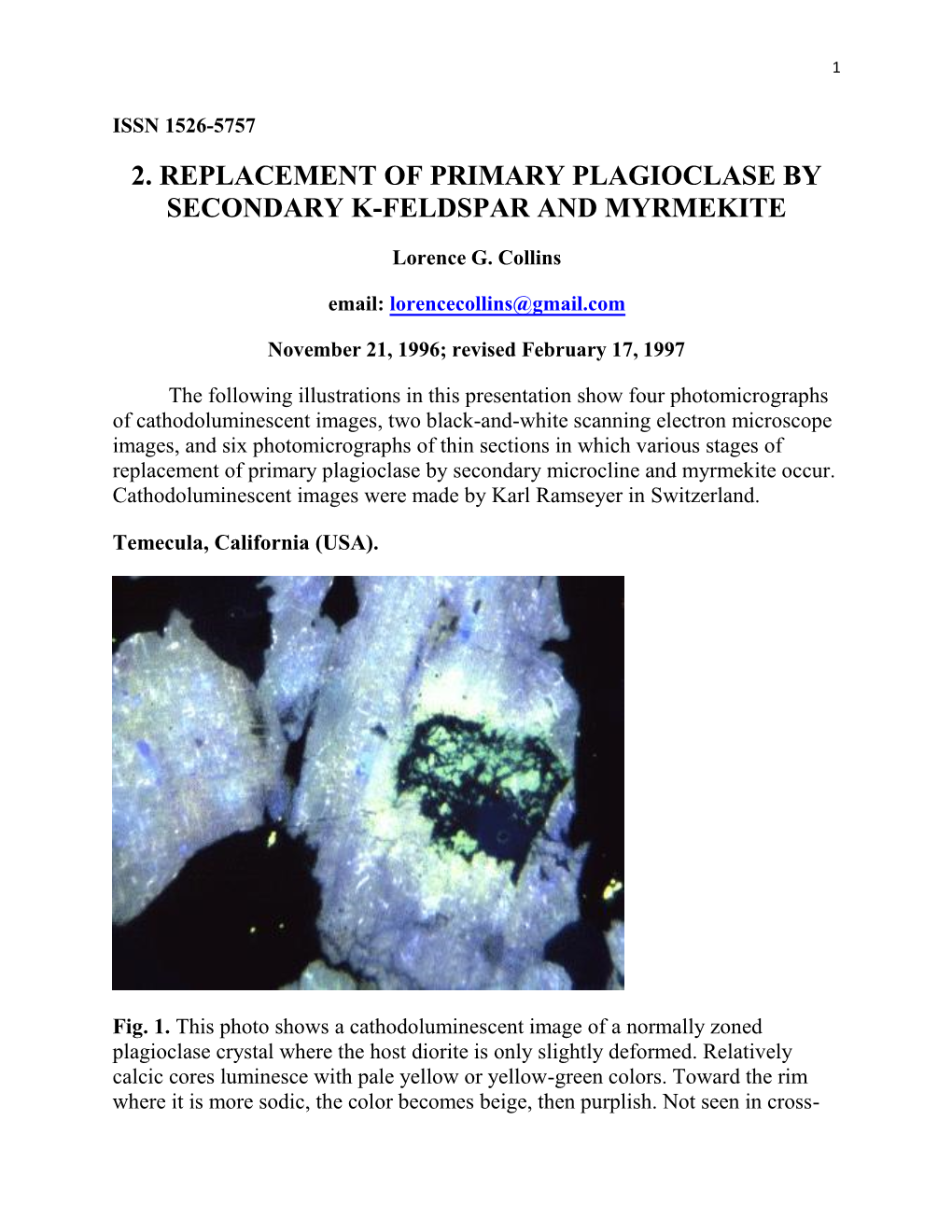 2. Replacement of Primary Plagioclase by Secondary K-Feldspar and Myrmekite
