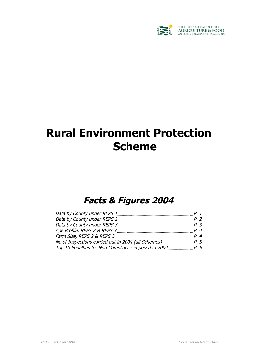 REPS Data by Scheme and County from 01/01/2004 to 31/08/2004