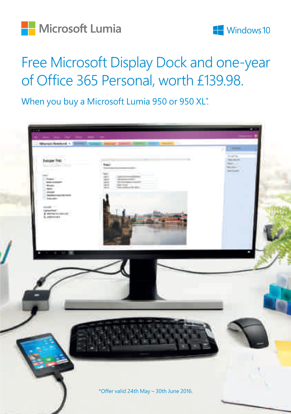 Free Microsoft Display Dock and One-Year of Office 365 Personal, Worth £139.98