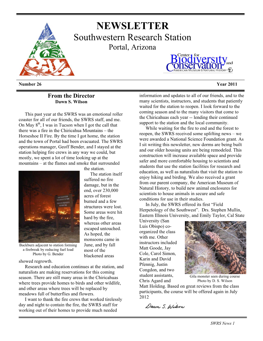 SWRS 2011 Newsletter