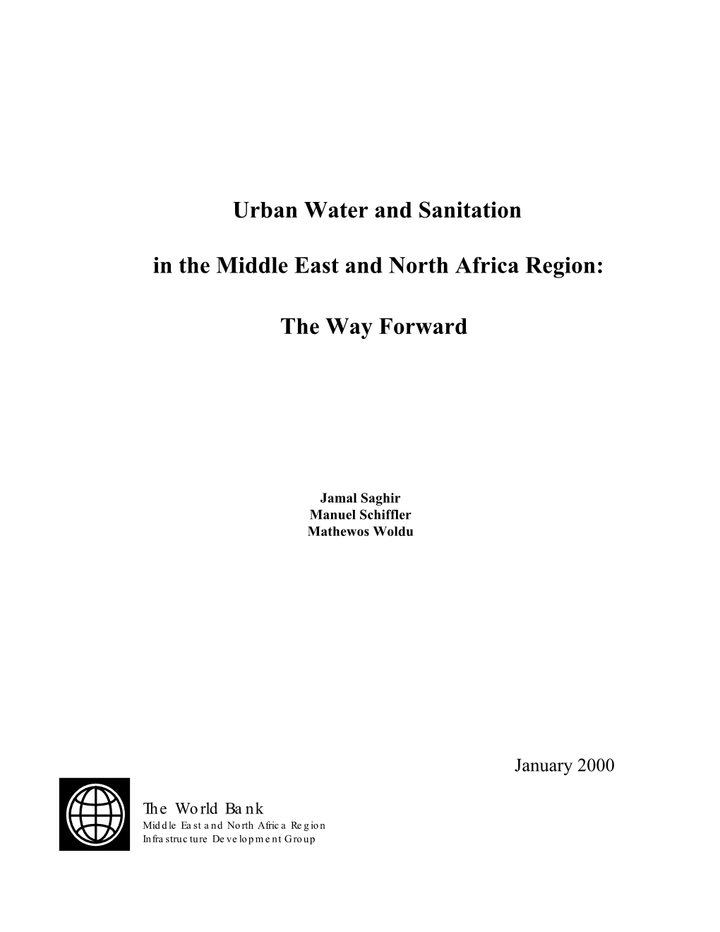 Urban Water and Sanitation in the Middle East and North Africa Region: the Way Forward