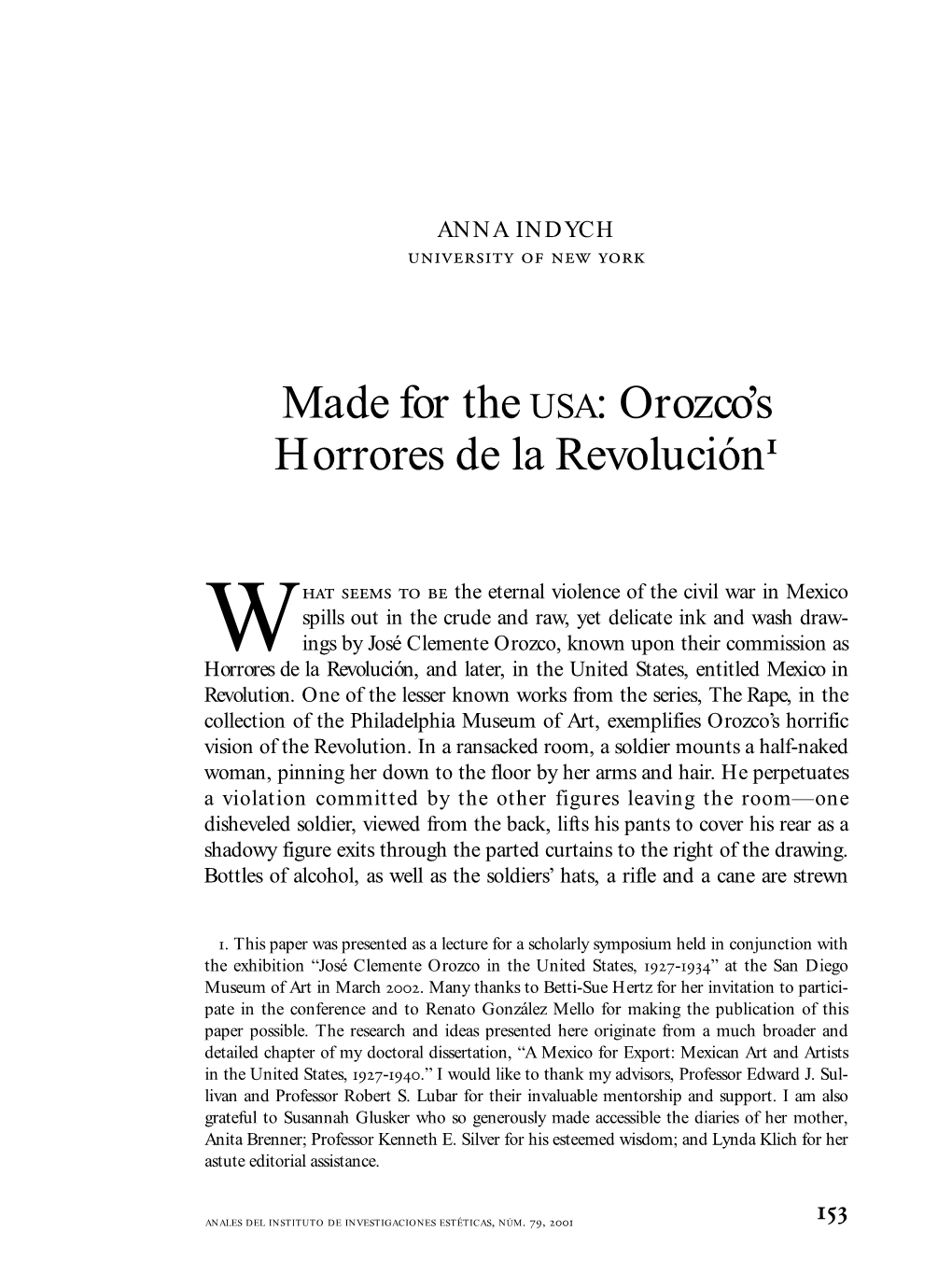 Made for the USA: Orozco's Horrores De La Revolución