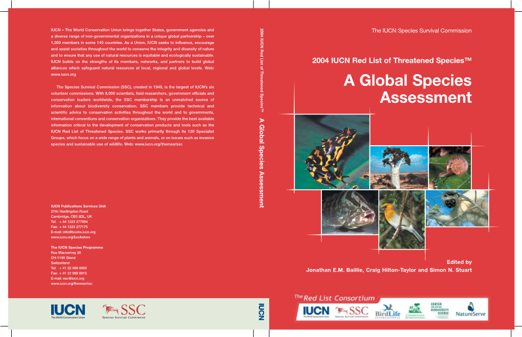 Red List of Threatened Species. a Global Species Assessment