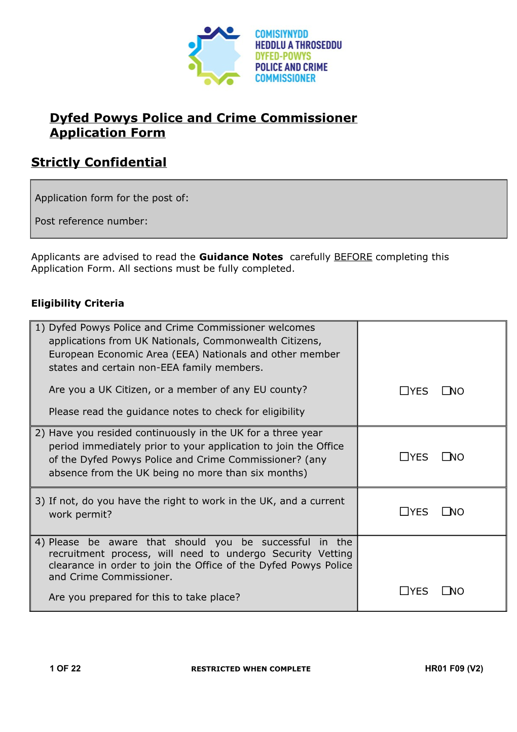 HR01 F09 External Application Form