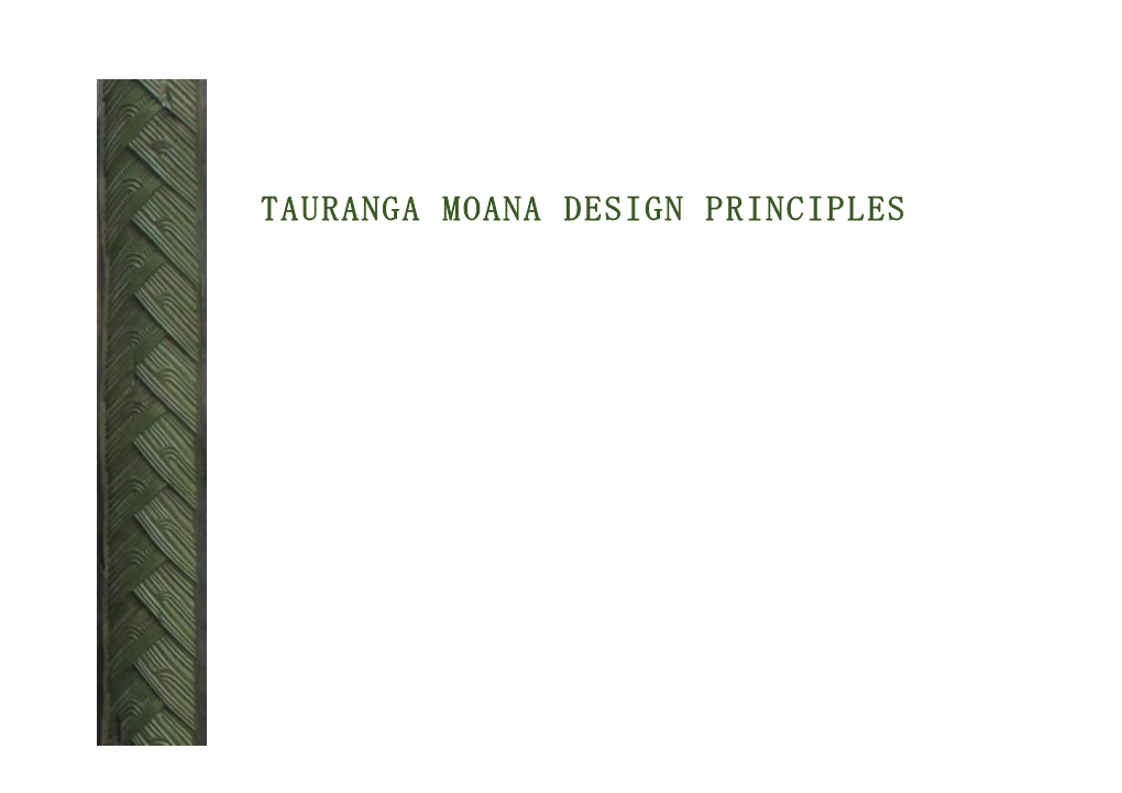 Tauranga Moana Design Principles