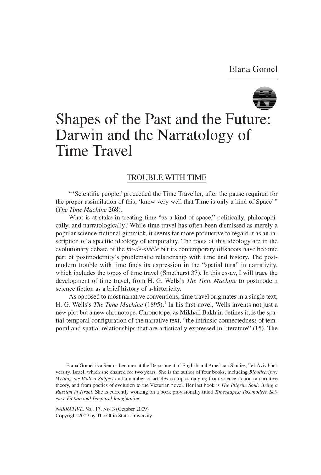 Darwin and the Narratology of Time Travel