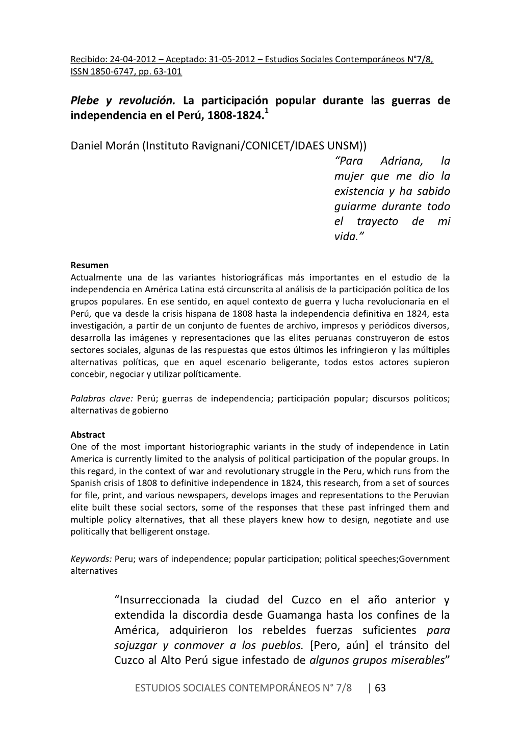 12 – Aceptado: 31-05-2012 – Estudios Sociales Contemporáneos N°7/8, ISSN 1850-6747, Pp