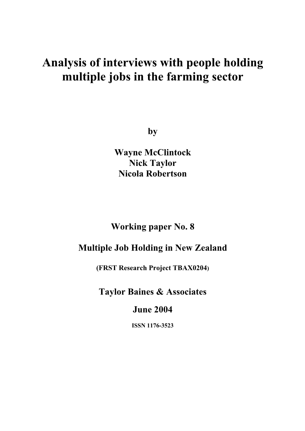 Analysis of Mjh Farming Sector Interviews