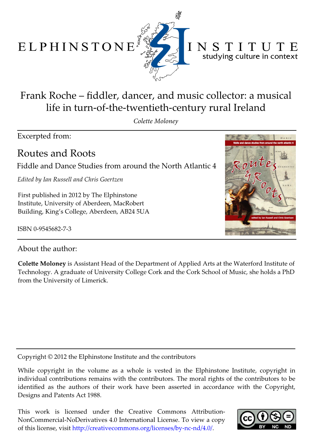 Frank Roche – Fiddler, Dancer, and Music Collector