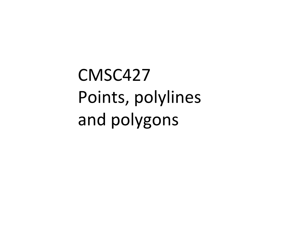 CMSC427 Points, Polylines and Polygons Issue: Discretization of Continuous Curve